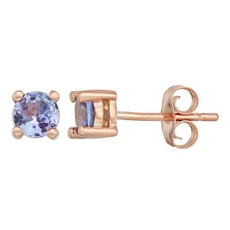 14k Gold Tanzanite Stud Earrings