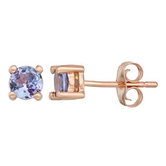 14k Gold Tanzanite Stud Earrings