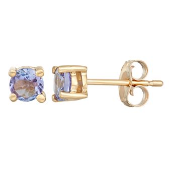 14k Gold Tanzanite Stud Earrings