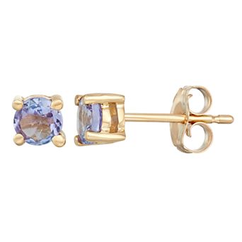 14k Gold Tanzanite Stud Earrings