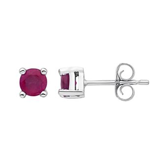 14k Gold Ruby Stud Earrings
