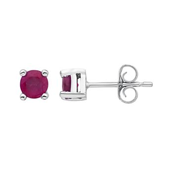 14k Gold Ruby Stud Earrings