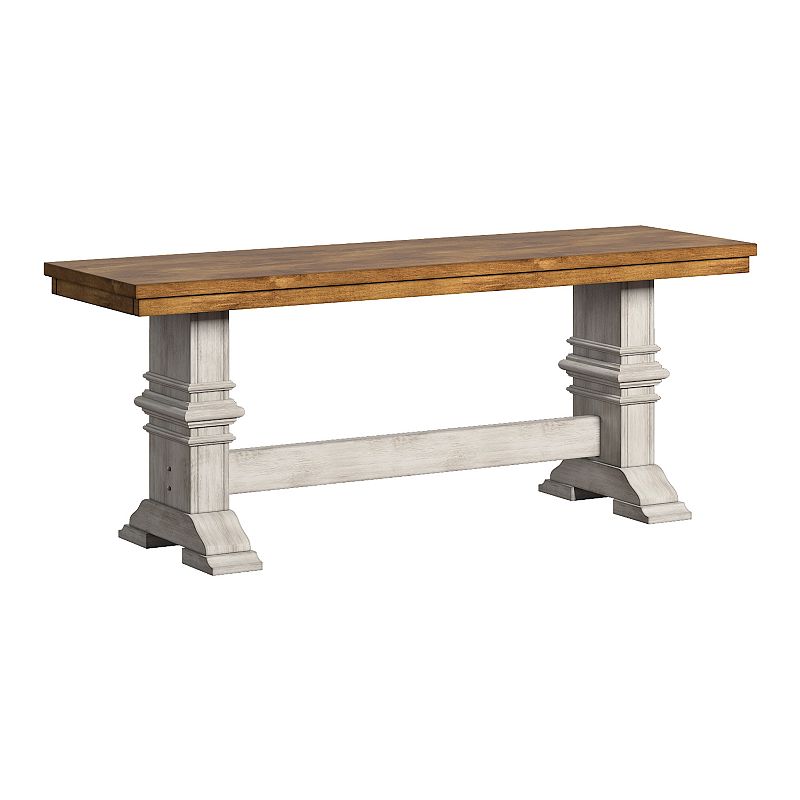 HomeVance Zackery Dining Bench, White