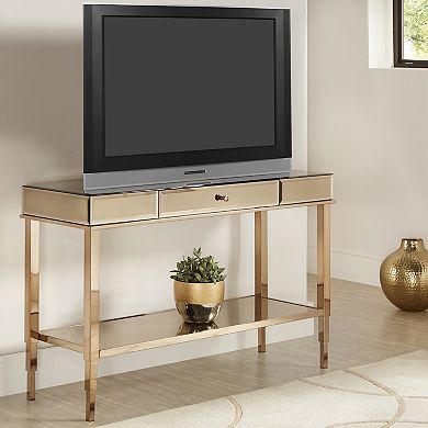 HomeVance Chrome Mirrored TV Stand
