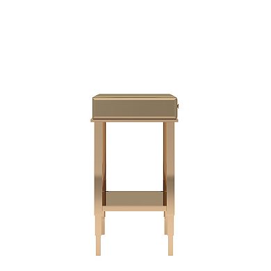 HomeVance Chrome Mirrored TV Stand