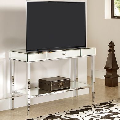 HomeVance Chrome Mirrored TV Stand