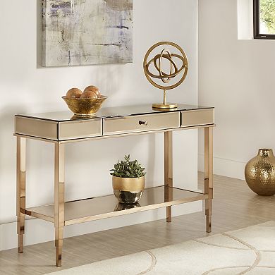 HomeVance Chrome Mirrored TV Stand