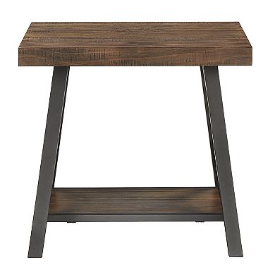 HomeVance Industrial Finish End Table