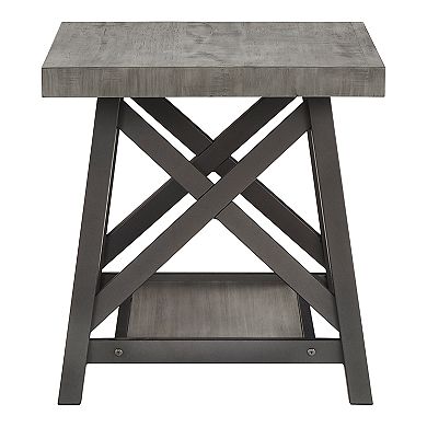 HomeVance Industrial Finish End Table