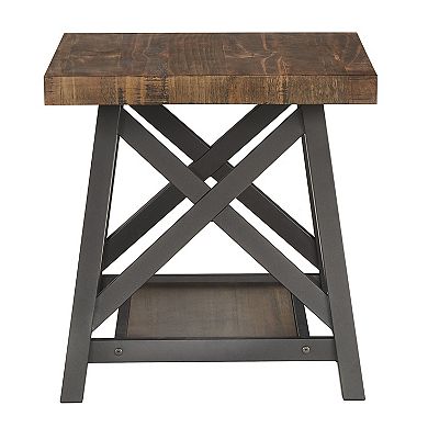 HomeVance Industrial Finish End Table