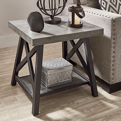 HomeVance Industrial Finish End Table