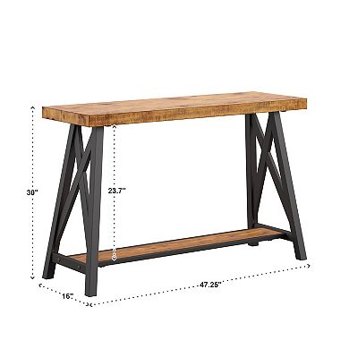 HomeVance Industrial Finish Sofa Table