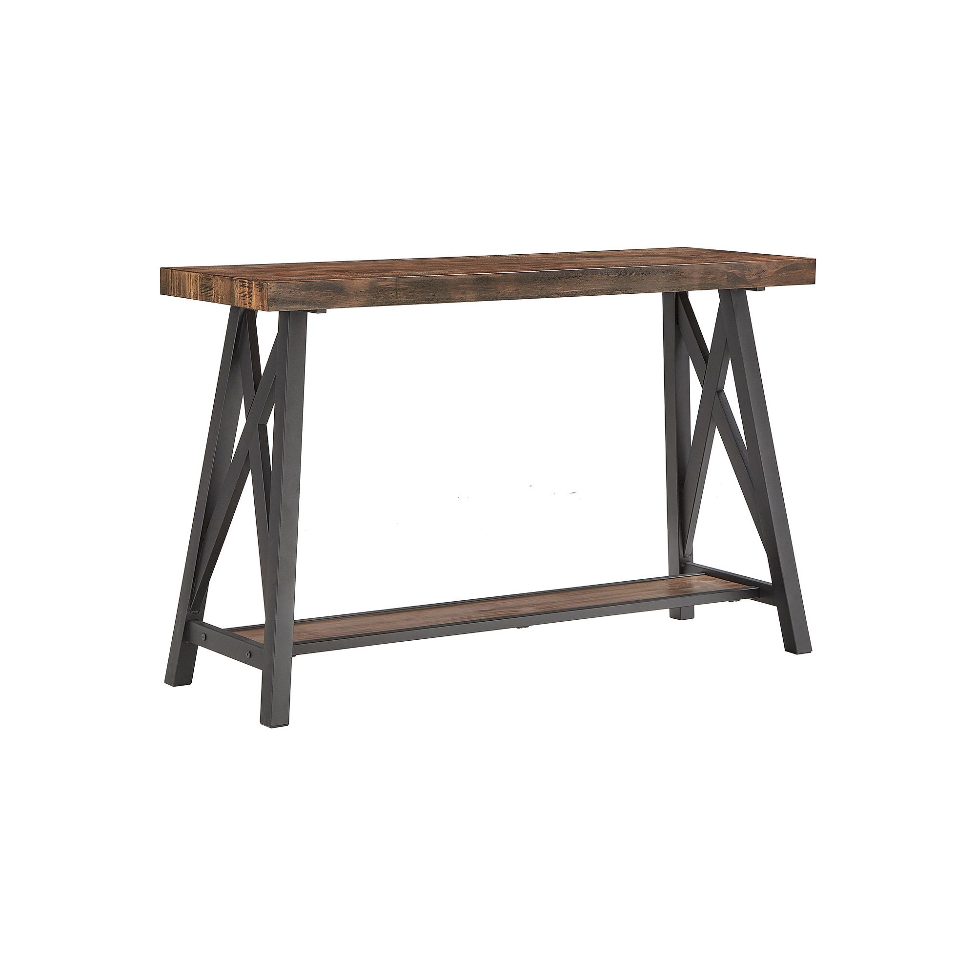 HomeVance Industrial Finish Sofa Table, Brown