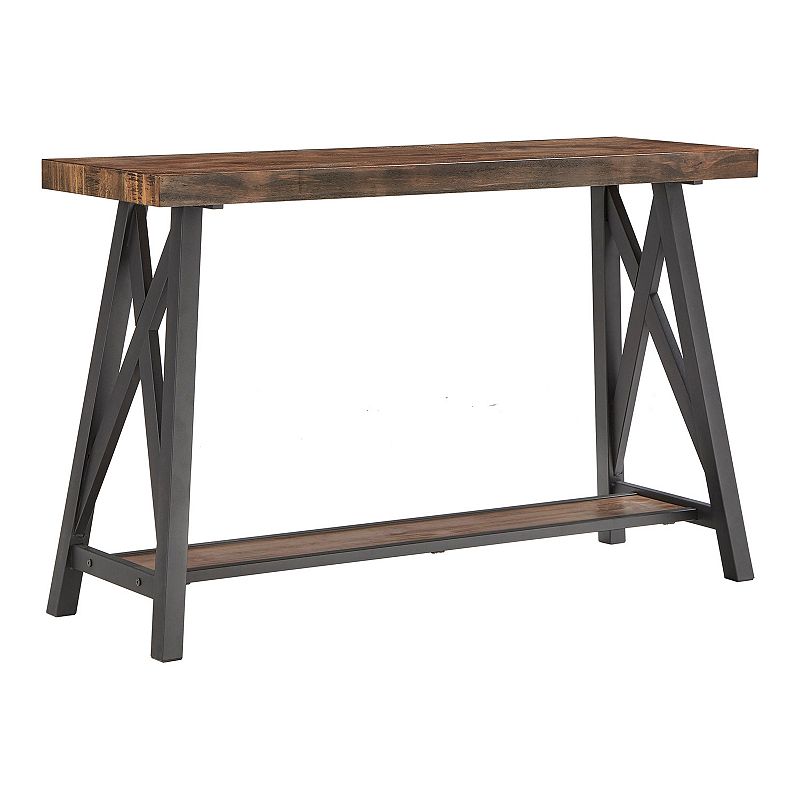 HomeVance Industrial Finish Sofa Table, Brown