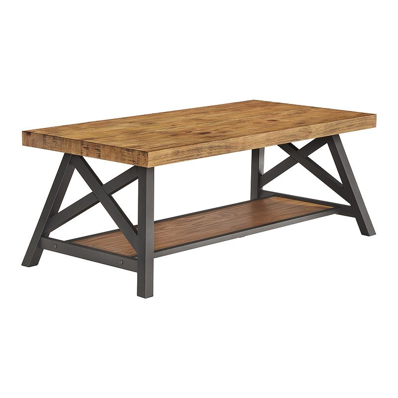 HomeVance Industrial Finish Cocktail Table, Brown