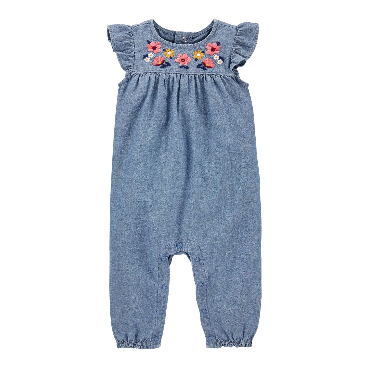 girls chambray jumpsuit