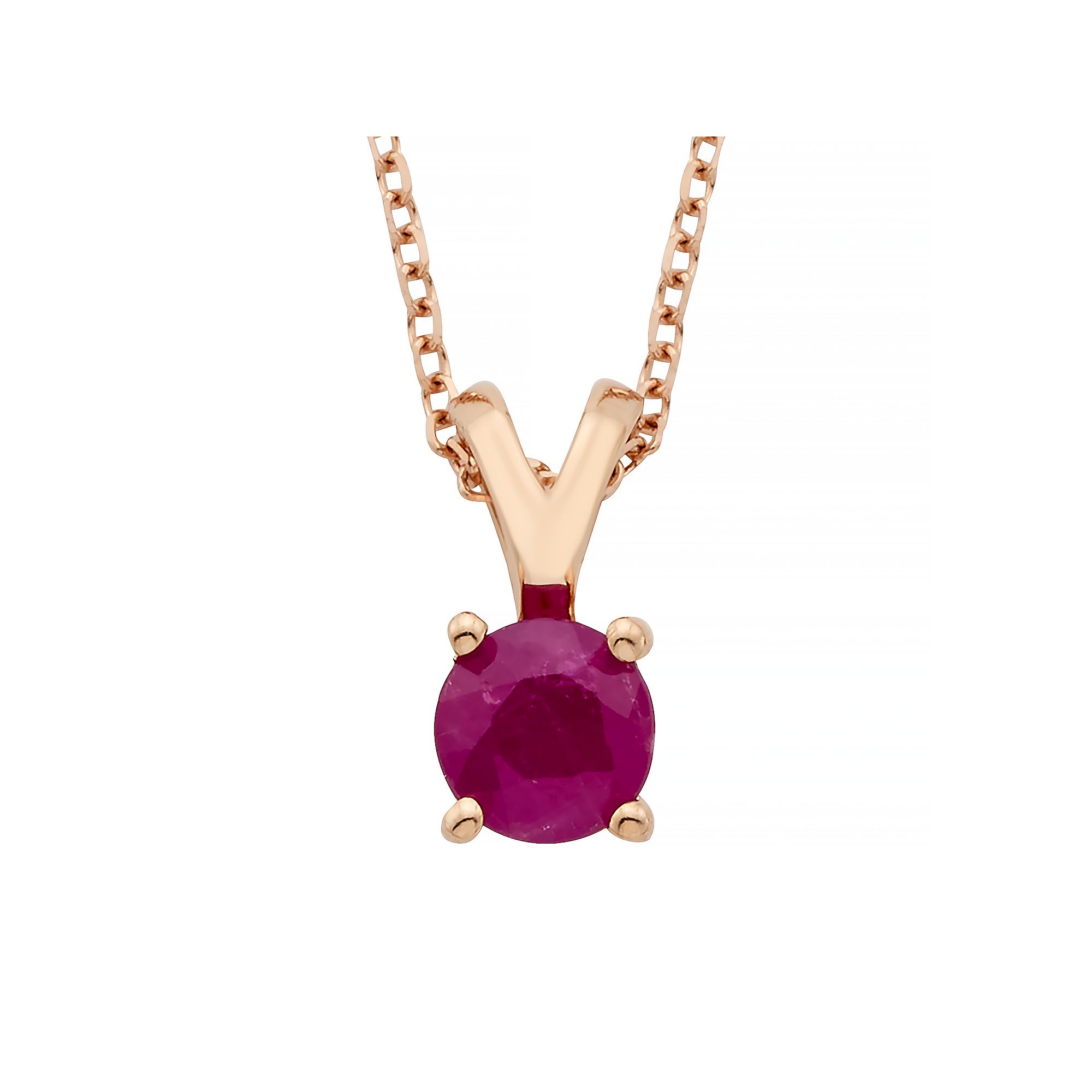 The Regal Collection 14k Gold Ruby Pendant, Womens, Size: 18, Pink