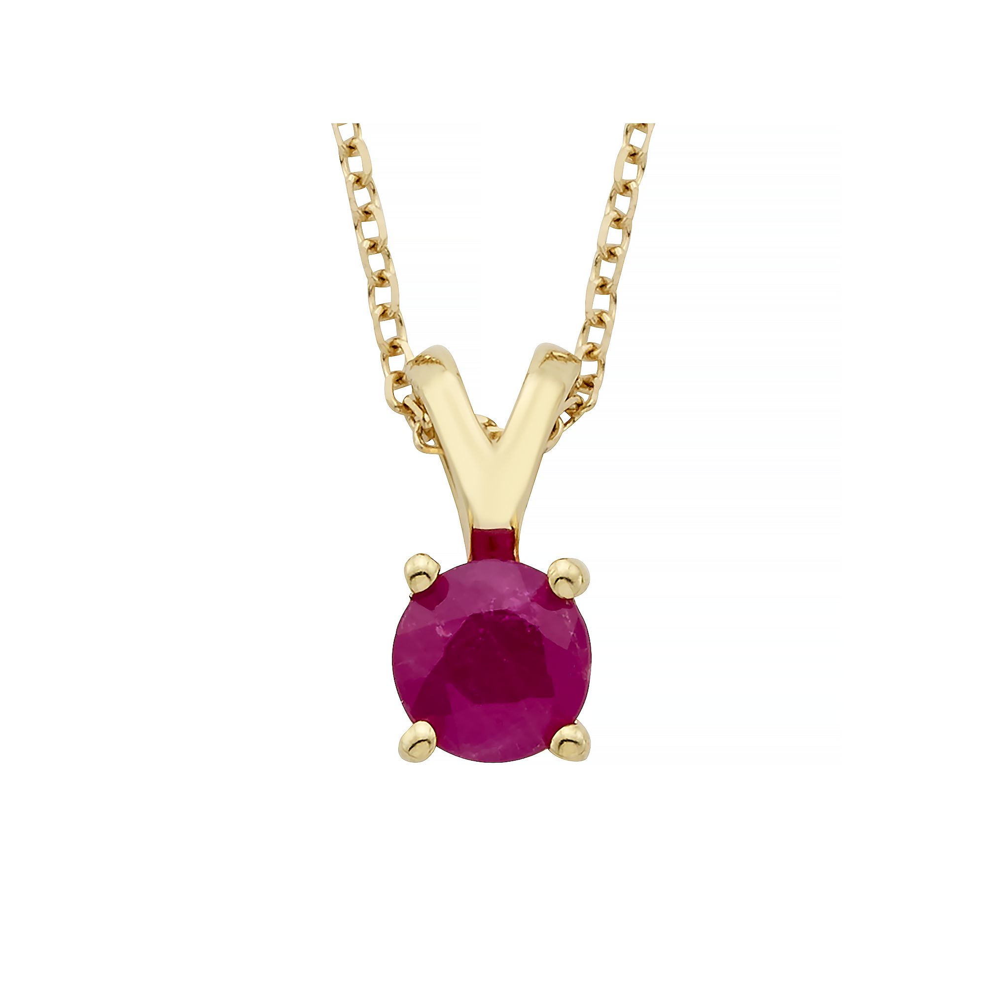 The Regal Collection 14k Gold Ruby Pendant, Womens, Size: 18, Yellow