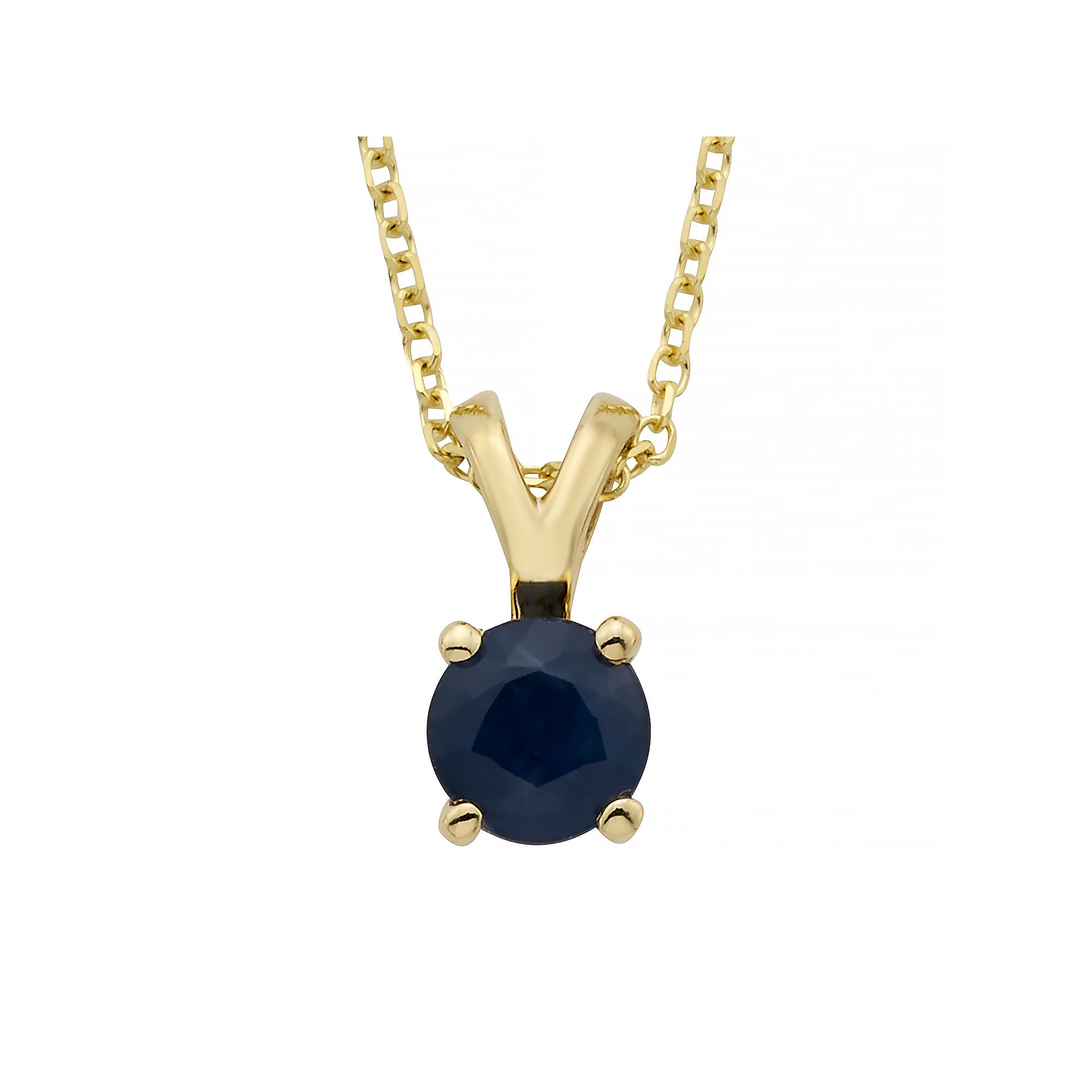 The Regal Collection 14k Gold Sapphire Pendant, Womens, Size: 18, Yello