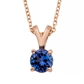 The Regal Collection 14k Gold Tanzanite Solitaire Pendant Necklace