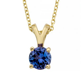The Regal Collection 14k Gold Tanzanite Solitaire Pendant Necklace