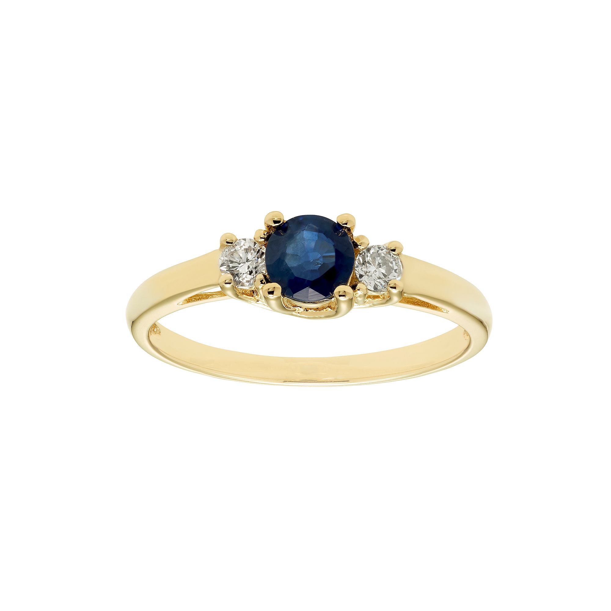 The Regal Collection 14k Gold Sapphire & 1/6 Carat T.W. IGL Certified Diamo