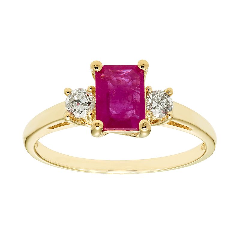 The Regal Collection 14k Gold Ruby & 1/5 Carat T.W. IGL Certified Diamond 3