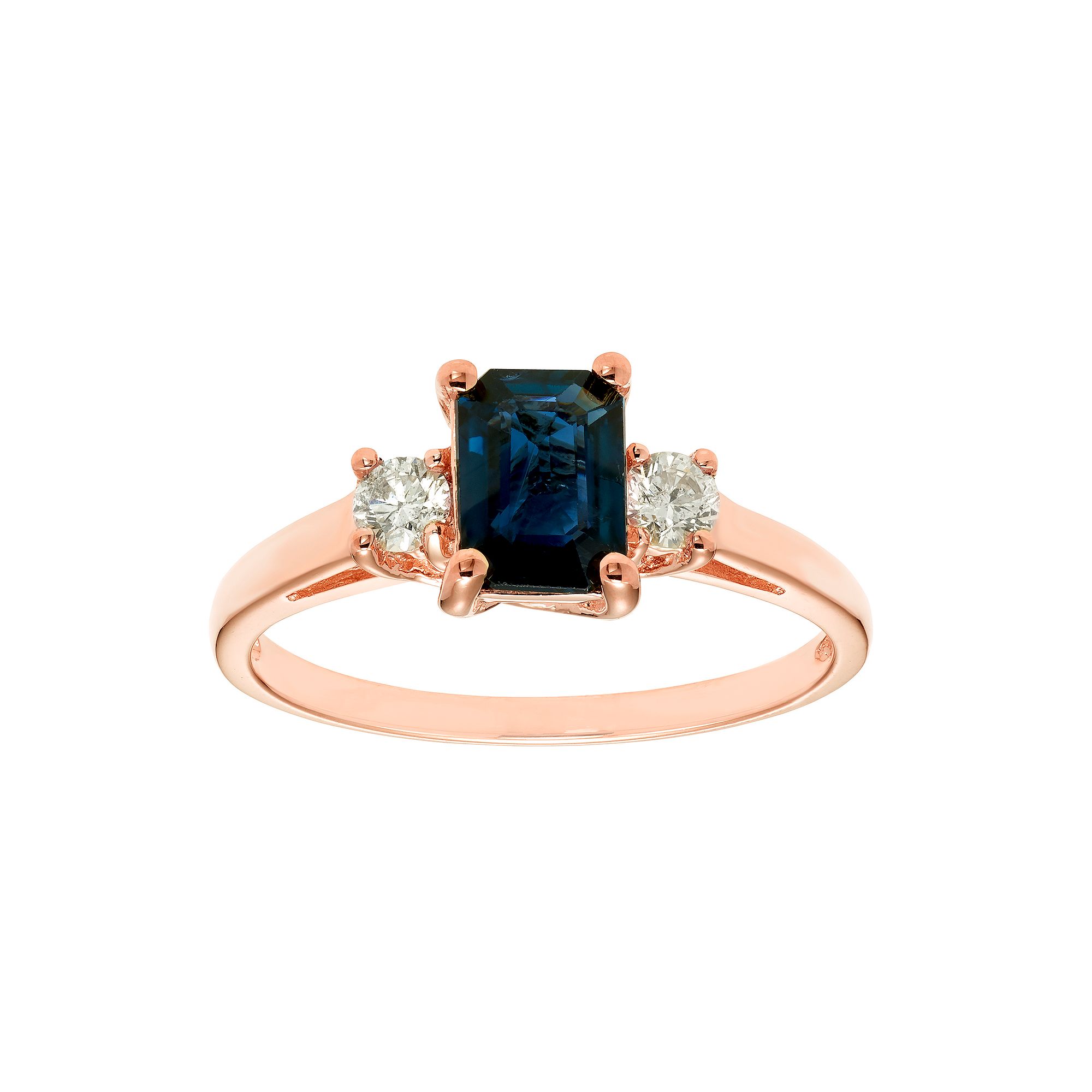 The Regal Collection 14k Gold Sapphire & 1/5 Carat T.W. IGL Certified Diamo