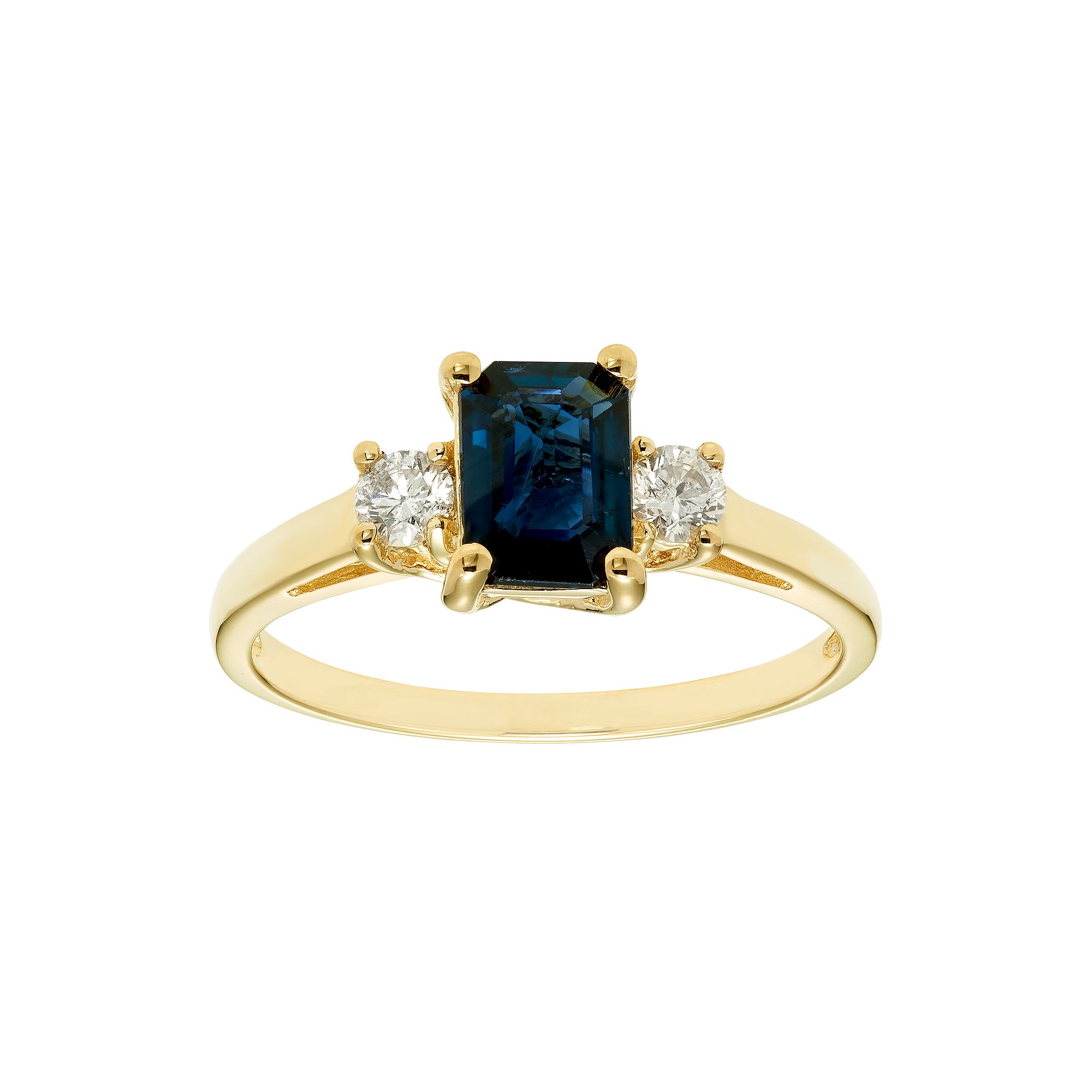The Regal Collection 14k Gold Sapphire & 1/5 Carat T.W. IGL Certified Diamo