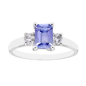 The Regal Collection 14k Gold Tanzanite & 1/5 Carat T.W. IGL Certified Diamond 3-Stone Ring