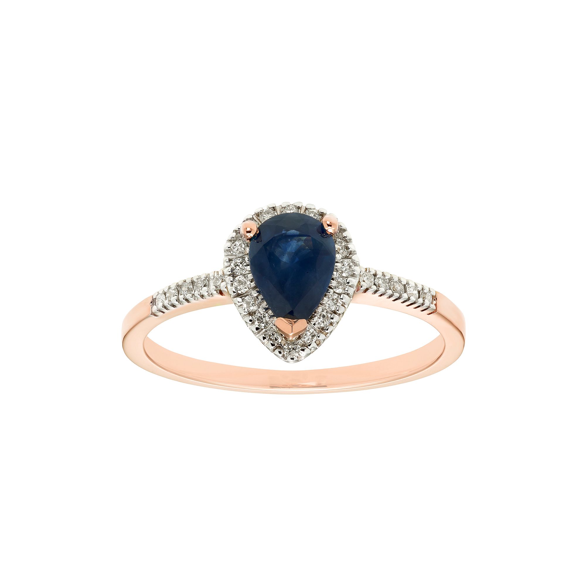 The Regal Collection 14k Gold Sapphire & 1/10 Carat T.W. IGL Certified Diam
