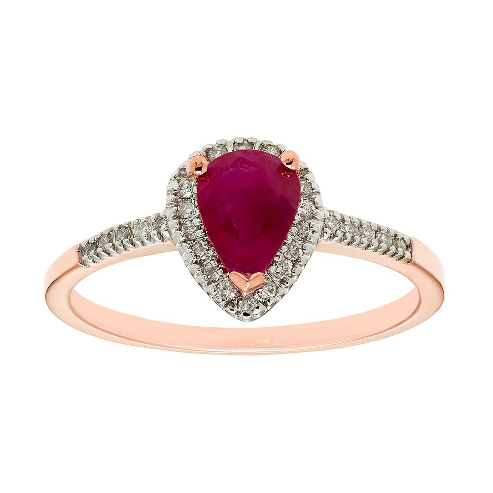 The Regal Collection 14k Gold Ruby & 1/10 Carat T.W. IGL Certified ...