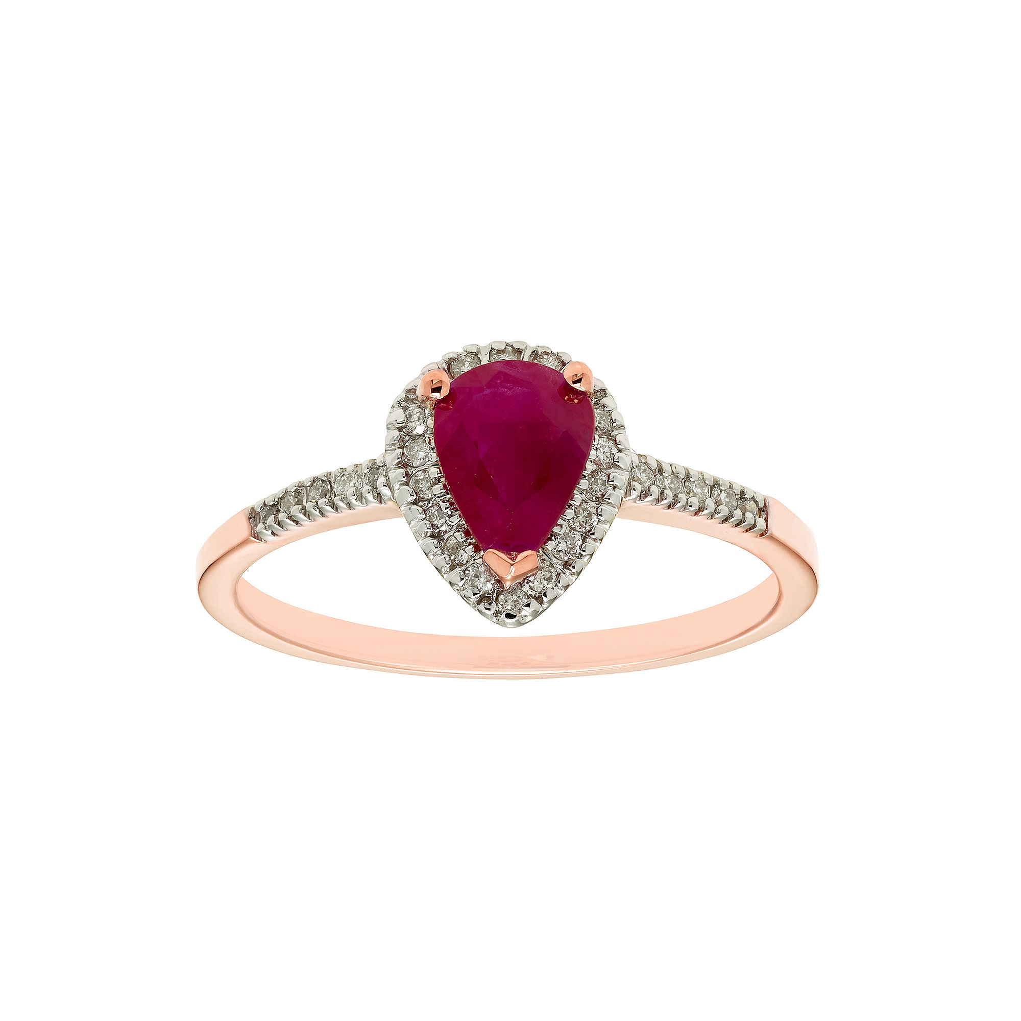 The Regal Collection 14k Gold Ruby & 1/10 Carat T.W. IGL Certified Diamond 