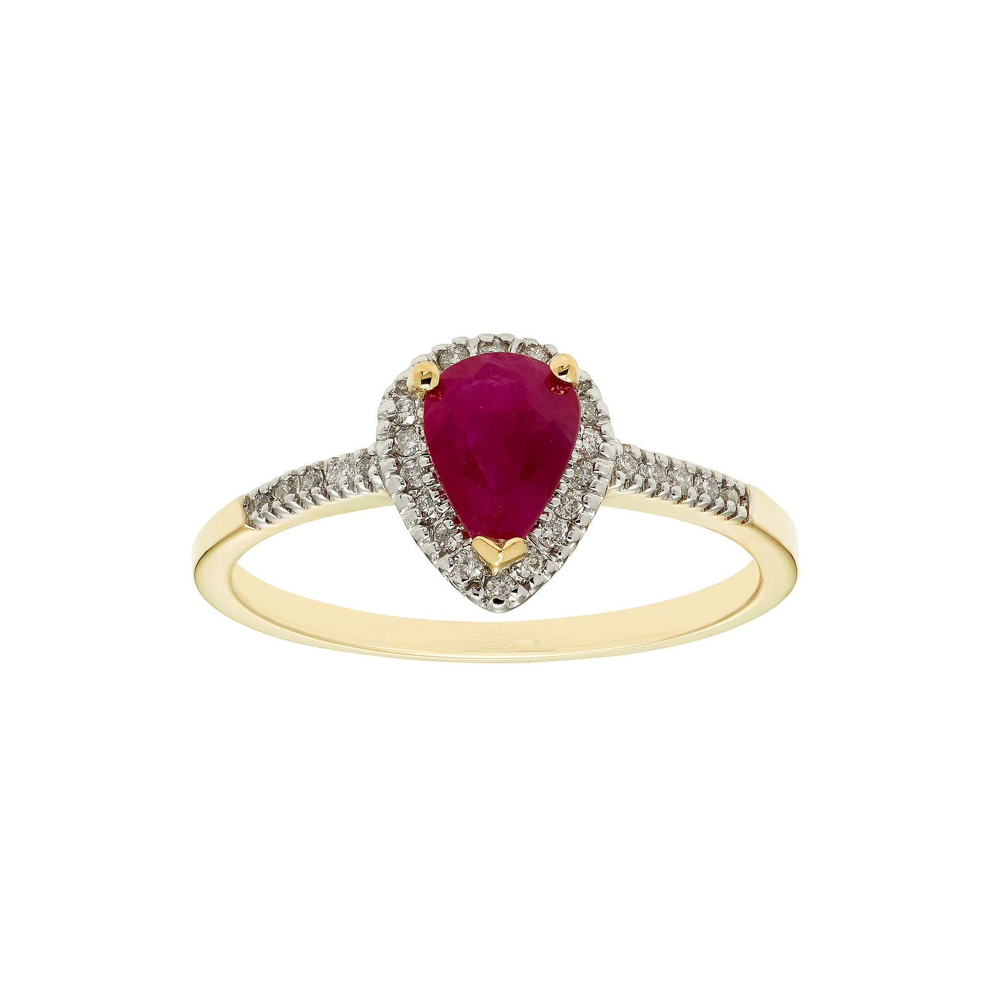 The Regal Collection 14k Gold Ruby & 1/10 Carat T.W. IGL Certified Diamond 
