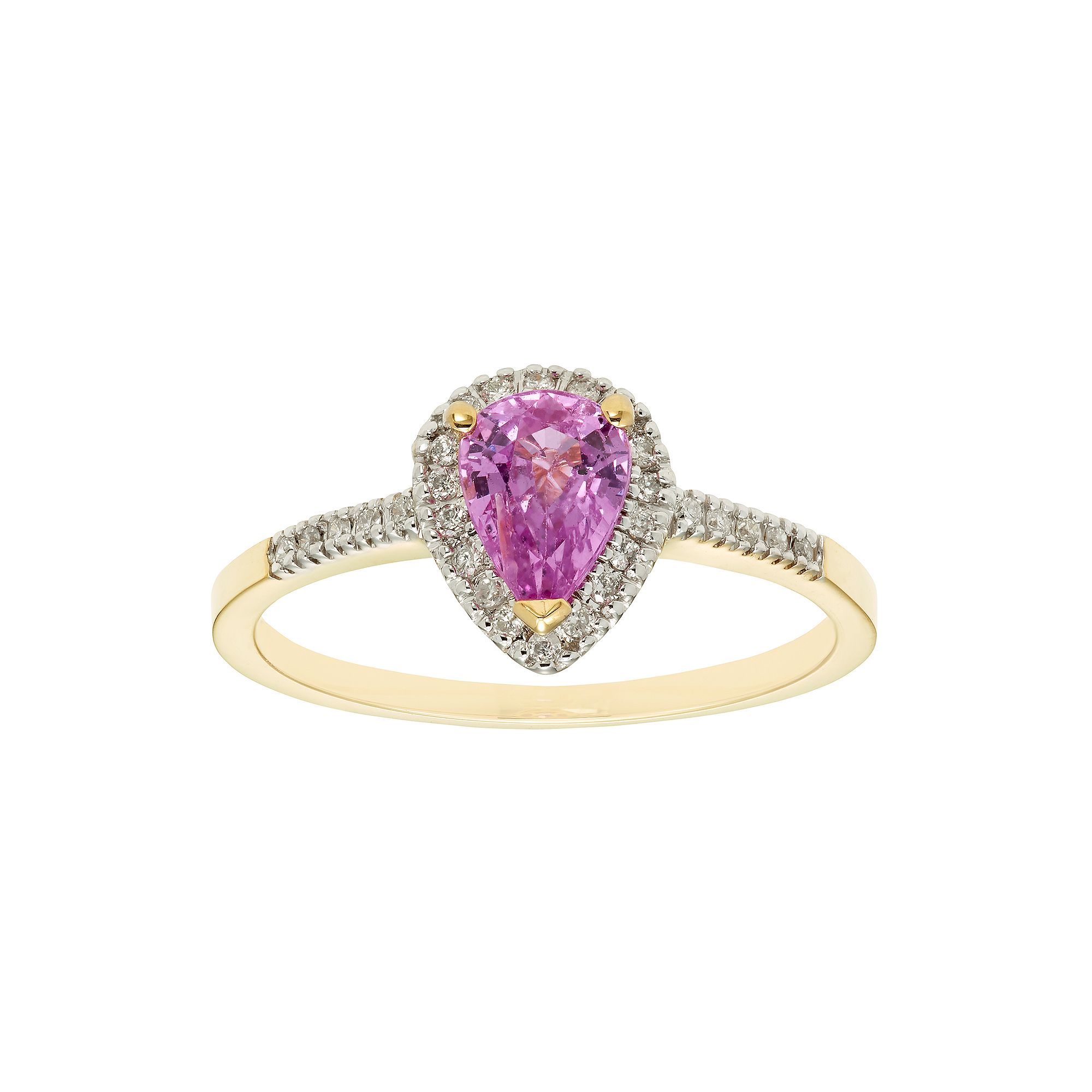 The Regal Collection 14k Gold Pink Sapphire & 1/10 Carat T.W. IGL Certified