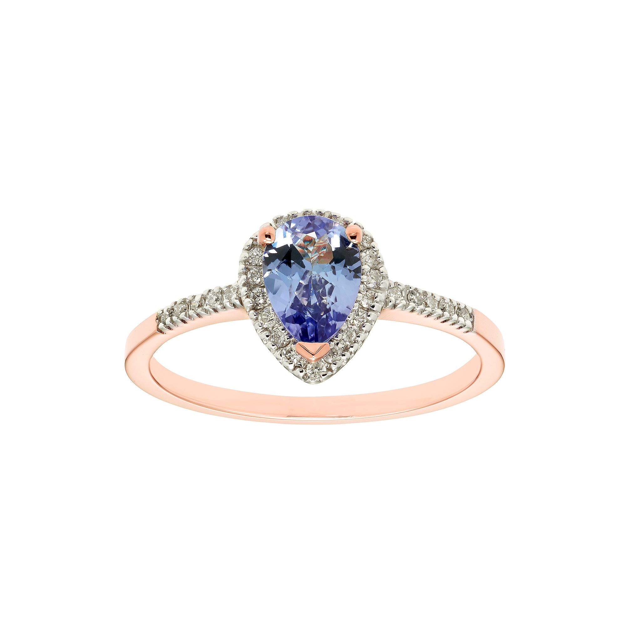 The Regal Collection 14k Gold Tanzanite & 1/10 Carat T.W. IGL Certified Dia