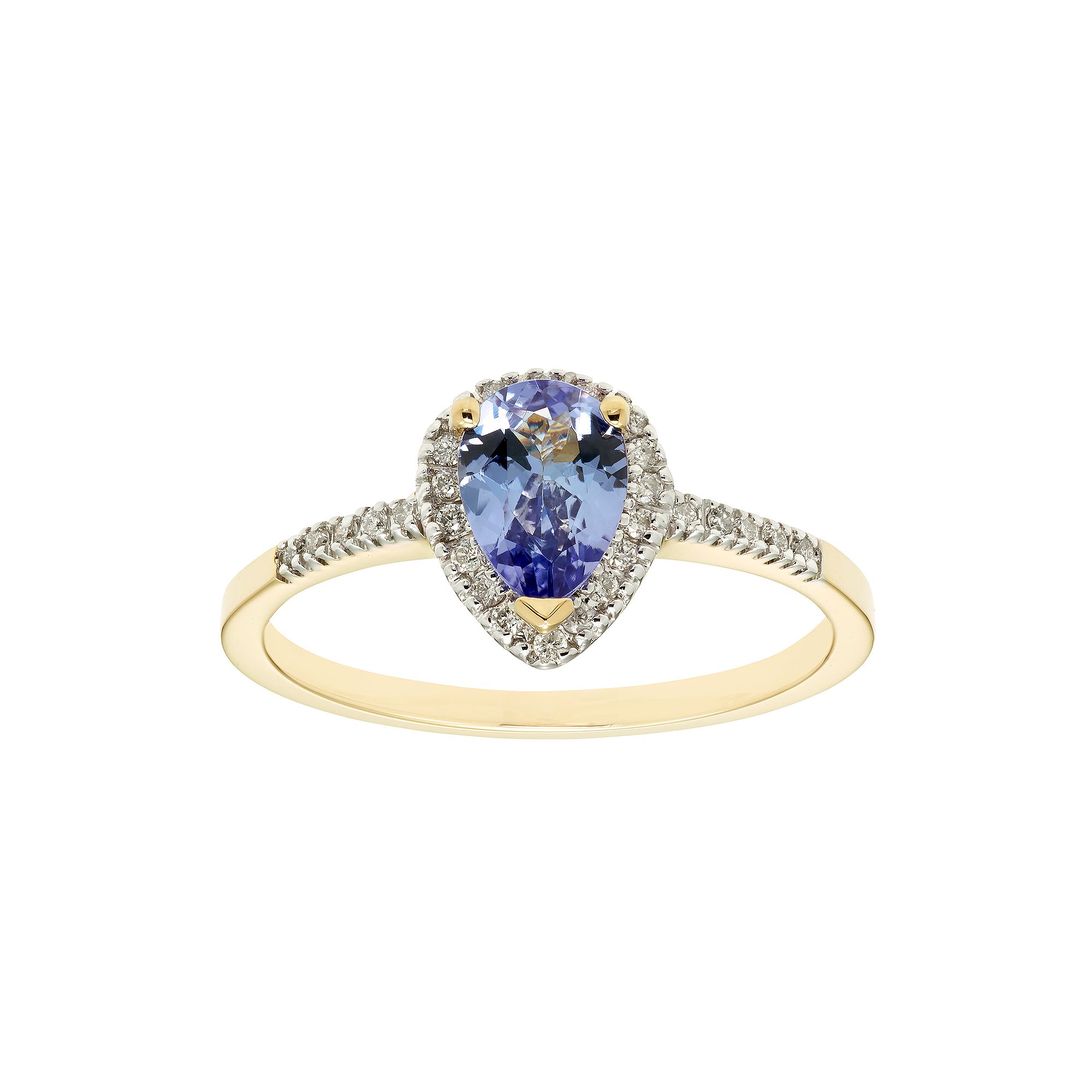 The Regal Collection 14k Gold Tanzanite & 1/10 Carat T.W. IGL Certified Dia