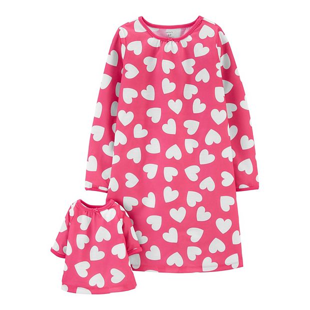 Toddler Girl Carter's Hearts Matching Nightgown & Doll Nightgown Set