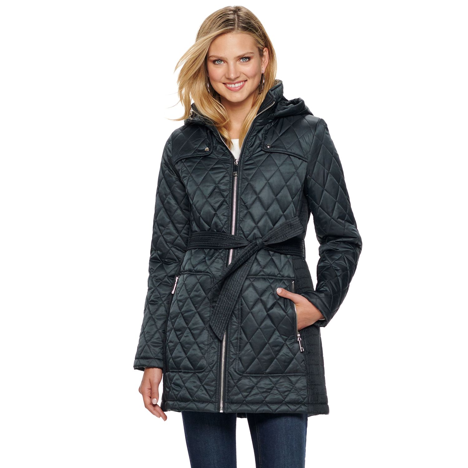 women's quilted coats with hood