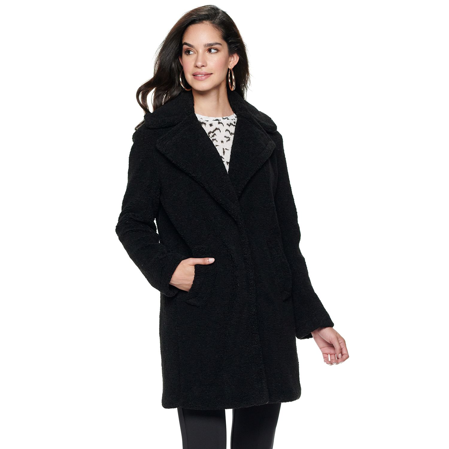 black teddy coat womens