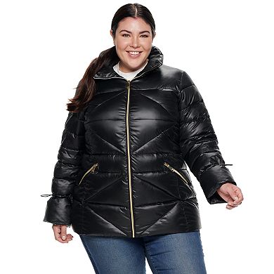 Plus Size Nine West Quilted Puffer Coat