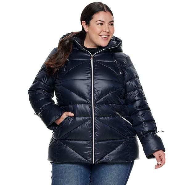Plus Size Nine West Quilted Puffer Coat