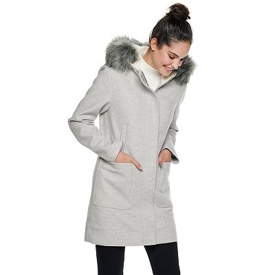 Manteau Long Femme Gris Laine Nine West Taille 6 - Neuf Avec Étiquette (Prix Magasin: 119€)