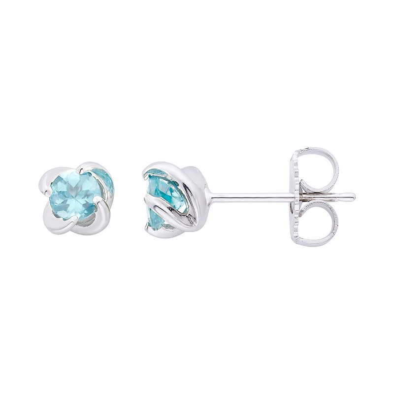 Boston Bay Diamonds Sterling Silver Birthstone Swirl Earrings, Womens, Blu