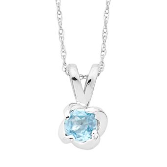 Boston Bay Diamonds Sterling Silver Birthstone Swirl Pendant Necklace