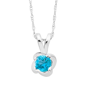 Boston Bay Diamonds Sterling Silver Birthstone Swirl Pendant Necklace