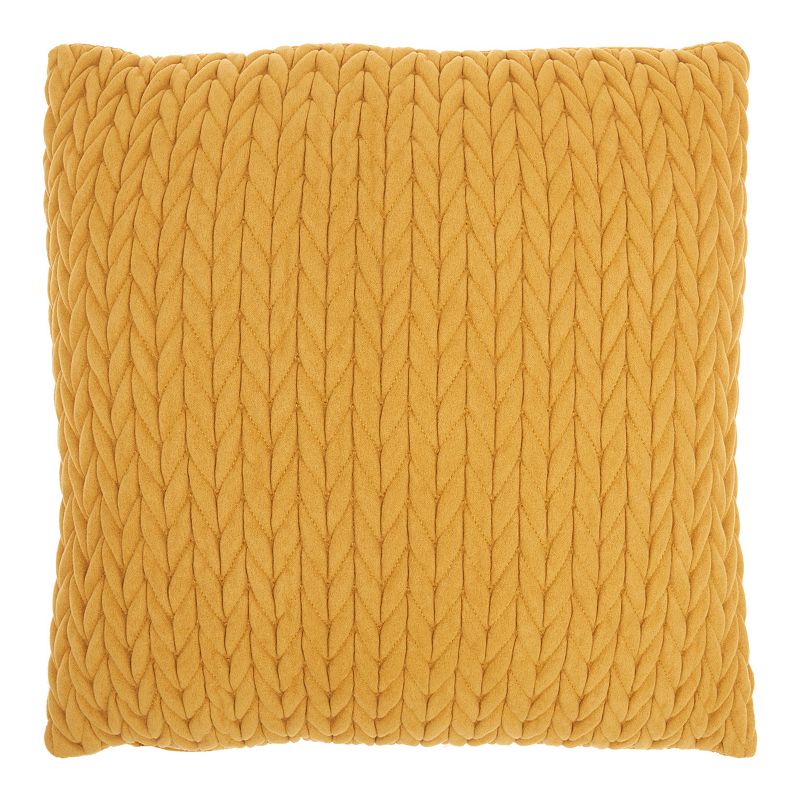 mina victory life styles rectangle fabric quilted chevron throw pillow in yellow