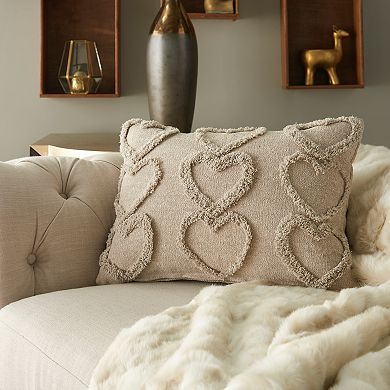 Mina Victory Life Styles Raised Hearts Throw Pillow