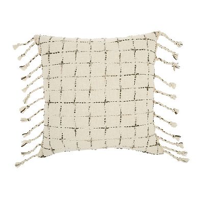 Mina Victory Life Styles Woven Grid Throw Pillow
