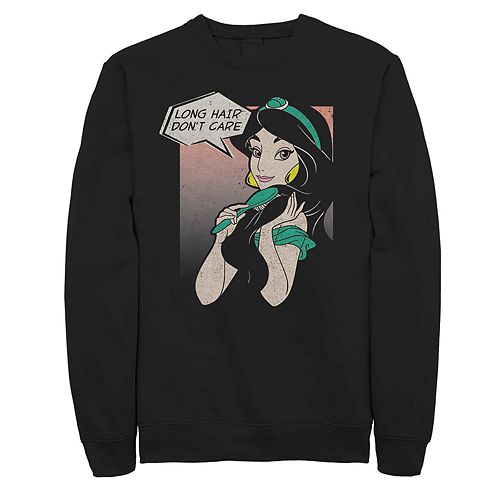 Juniors Disney S Aladdin Jasmine Long Hair Don T Care Sweatshirt